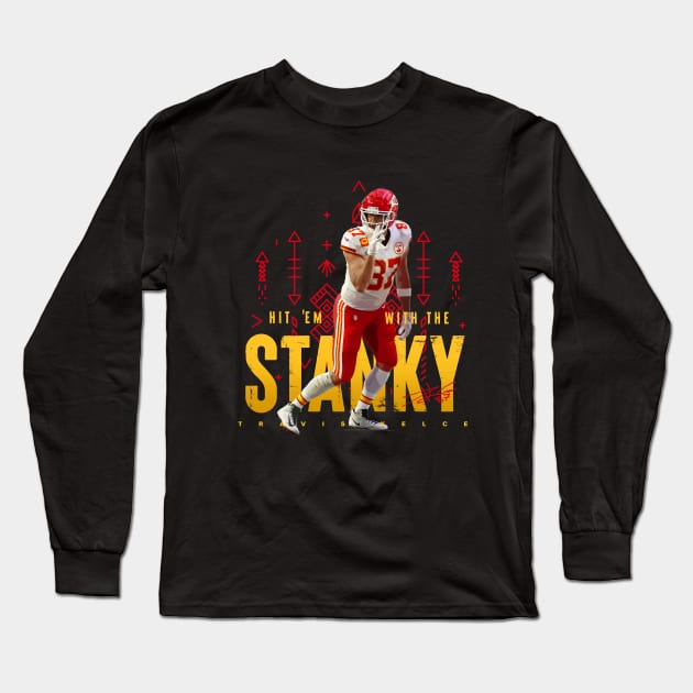 Travis Kelce Stanky Leg Long Sleeve T-Shirt by Juantamad